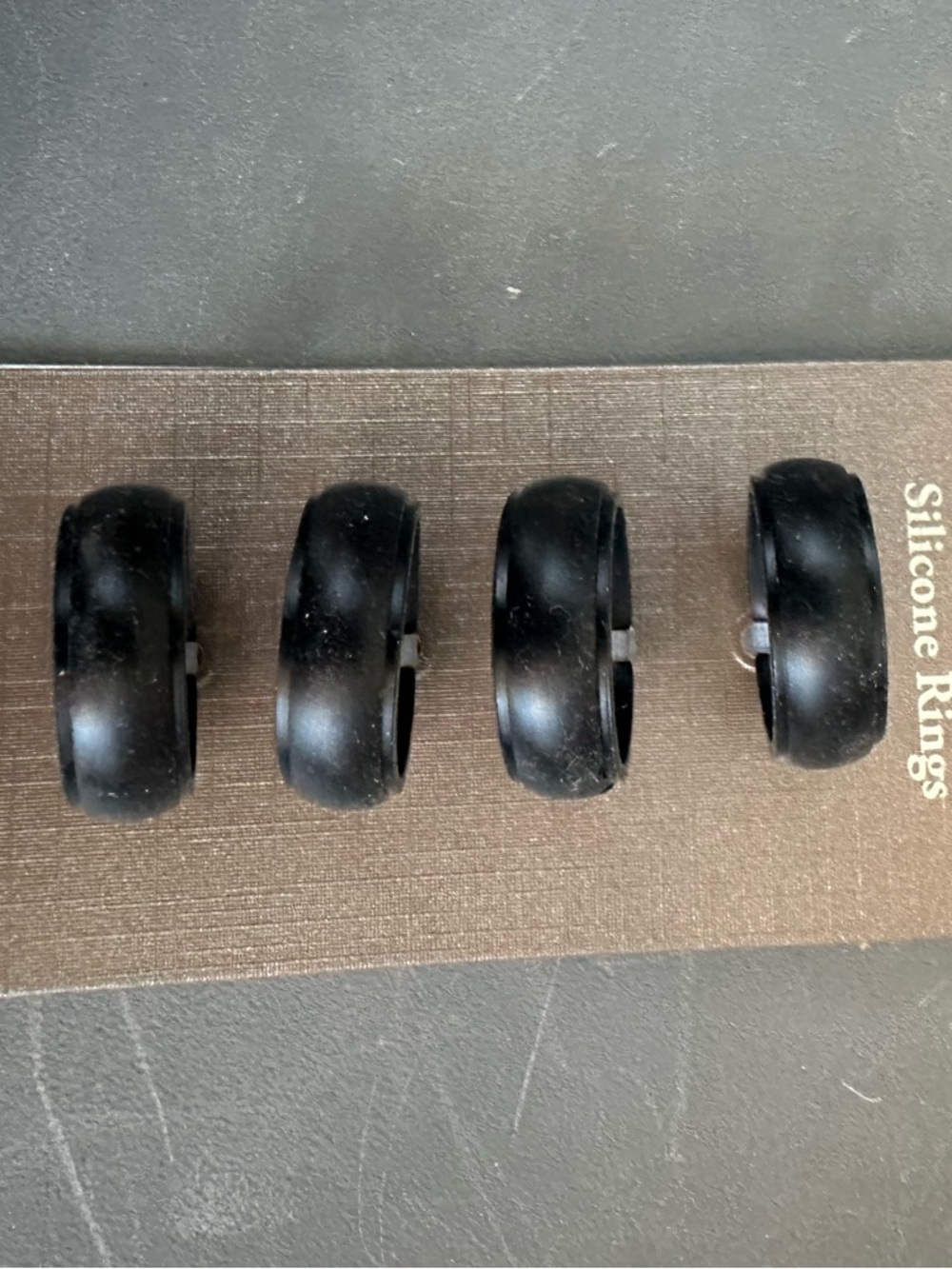 Men's Black Silicone Rings - Comfortable Stackable Band Pack